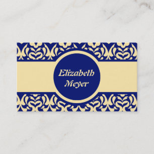 Carte De Visite Motif jaune et bleu complexe de coeur