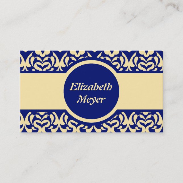 Carte De Visite Motif jaune et bleu complexe de coeur (Devant)