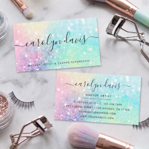 Carte De Visite Motif joli iridescent paillettes holographiques Gl