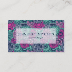 Carte De Visite Motif lumineux élégant des fleurs magnifiques