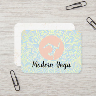 Carte De Visite Motif Mandala Logo de la Pose de Yoga