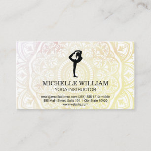 Carte De Visite Motif Mandala   Pose à étirement Yoga
