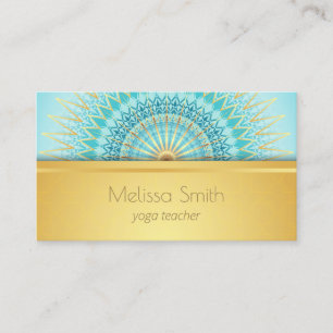 Carte De Visite Motif Mandala Turquoise Or