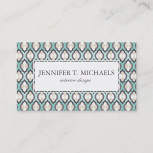 Carte De Visite Motif marocain de turquoise
