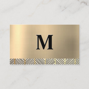 Carte De Visite Motif métallisé or Monogram