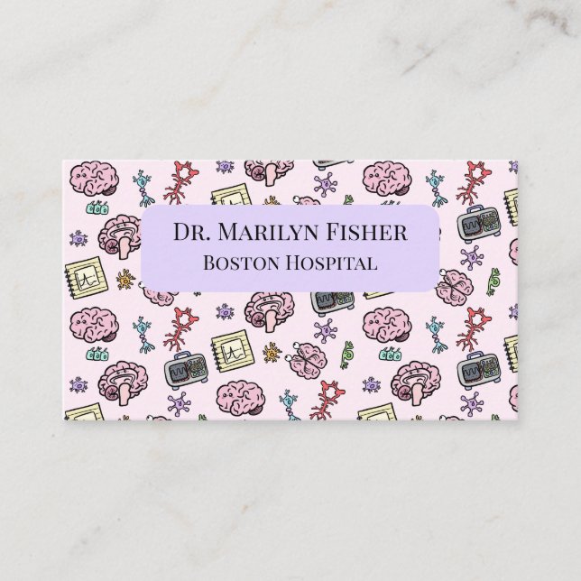 Carte De Visite Motif mignon de neurosciences (Devant)