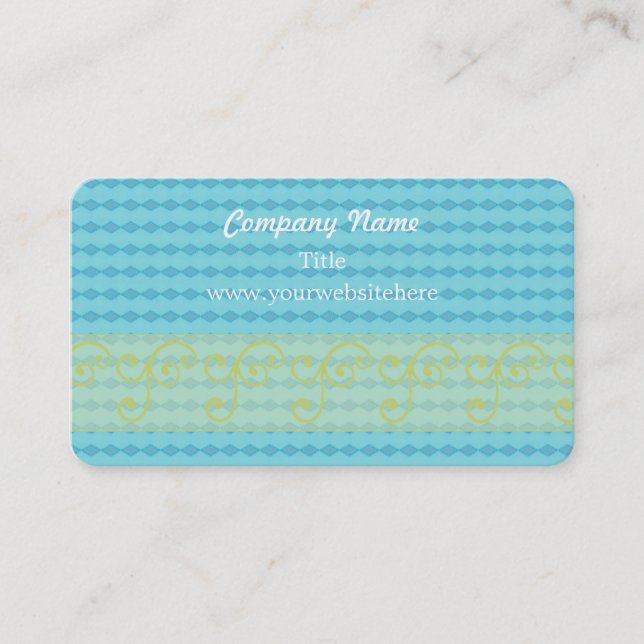 Carte De Visite Motif Mini Diamant Bleu (Devant)