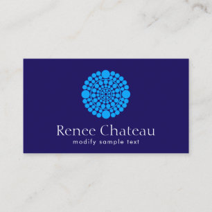 Carte De Visite Motif moderne Cobalt Blue Circle