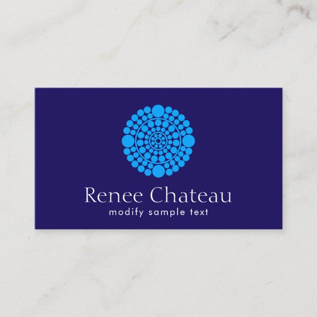 Carte De Visite Motif moderne Cobalt Blue Circle (Devant)