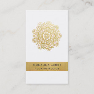 Carte De Visite Motif moderne de Mehendi de mandala de feuille