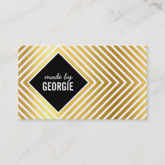 Carte De Visite MOTIF MODERNE diamant noir blanc or noir