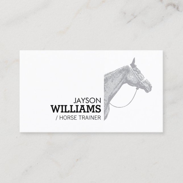 Carte de visite motif moderne Gray Horse (Devant)