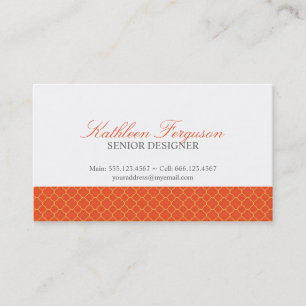 Carte De Visite Motif moderne Quatrefoil orange