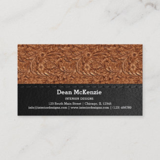 Carte de visite motif motif en cuir