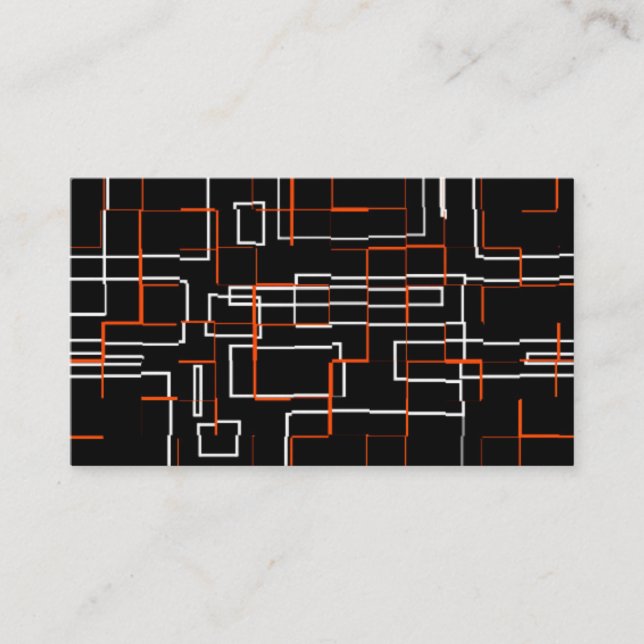 Carte De Visite Motif noir orange élégant (Devant)