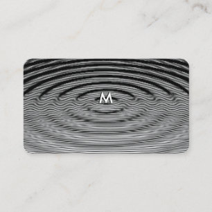 Carte De Visite Motif ondulatoire minimaliste noir et blanc