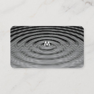 Carte De Visite Motif ondulatoire minimaliste noir et blanc