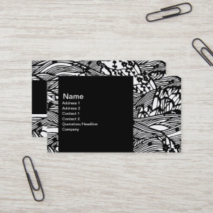Carte De Visite Motif Oriental personnalisé en noir et blanc