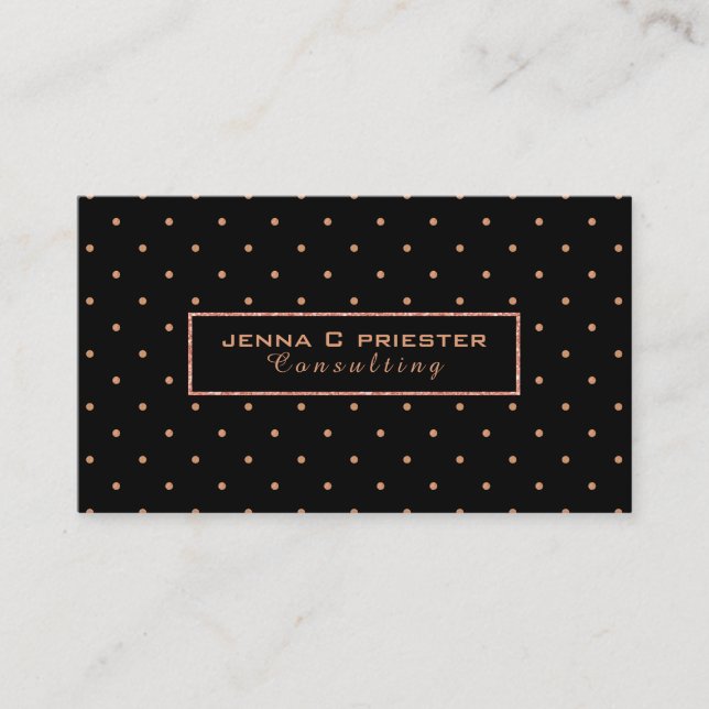 Carte De Visite Motif Pois Black & Peach (Devant)