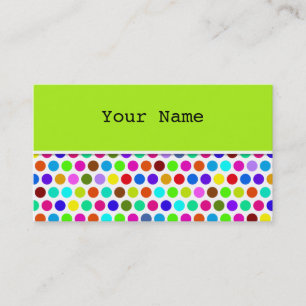 Carte De Visite Motif Pois coloré + votre dos et votre texte