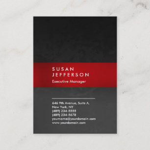 Carte De Visite Motif professionnel unique gris rouge élégant