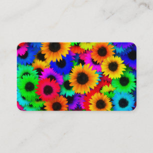 Carte De Visite Motif psychédélique lumineux de hippie d'enfant 