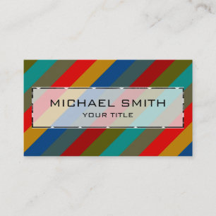 Carte De Visite Motif rayures colorées rétro #50