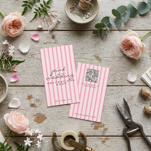 Carte De Visite Motif rayures roses moderne minimaliste Script