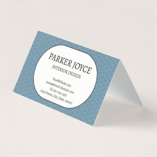 Carte De Visite Motif Rétro Wave Designer d'Intérieur Plié