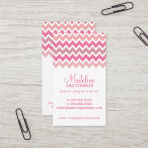 Carte De Visite Motif rose Chevron