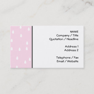 Carte De Visite Motif rose-clair de pluie. Blanc et rose
