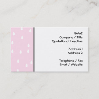 Carte De Visite Motif rose-clair de pluie. Blanc et rose