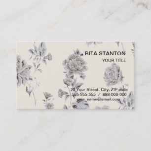Carte De Visite Motif rose Pastel