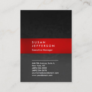 Carte De Visite Motif rouge élégant gris-rouge unique professionne