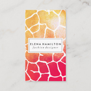 Carte De Visite Motif rouge orange chic