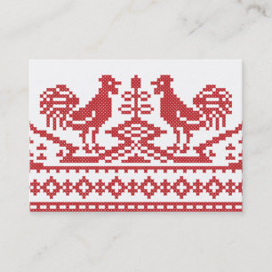 Carte De Visite Motif russe de la croix des Roosters rouges
