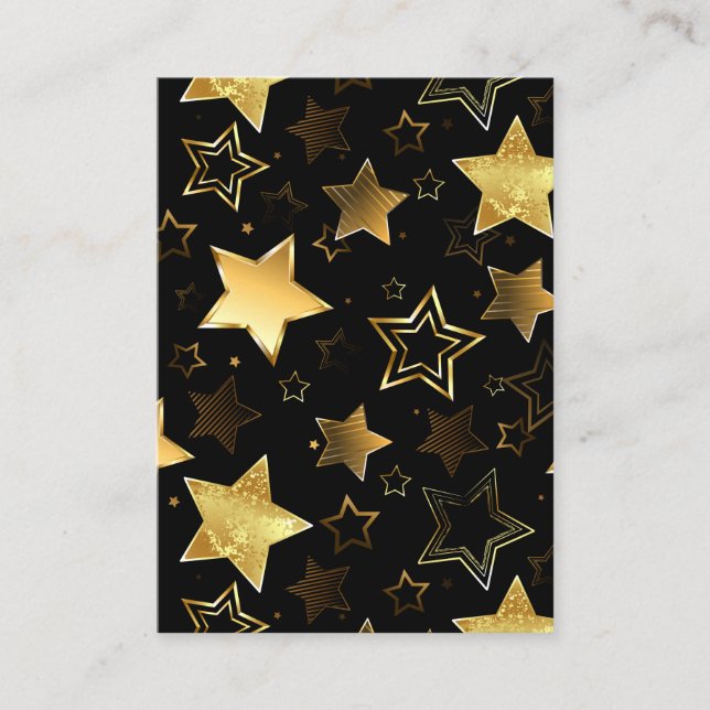 Carte De Visite Motif sans couture avec étoiles d'or (Devant)