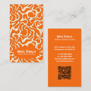 Carte De Visite Motif sans couture de blob orange organique rétro