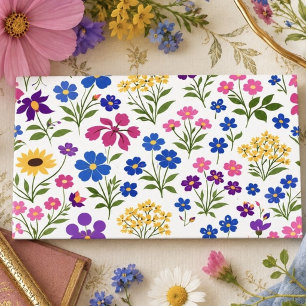 Carte De Visite Motif sans couture de fleurs sauvages minimaliste