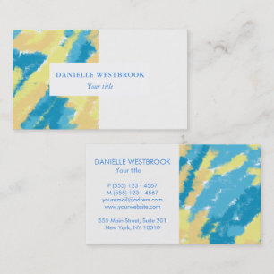 Carte De Visite Motif Sky bleu, jaune et orange