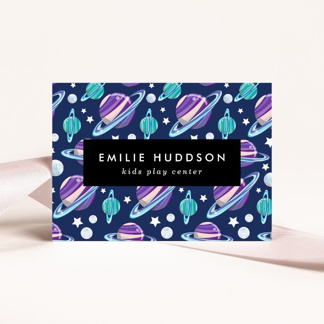 Carte De Visite Motif spatial, Centre de jeux pour enfants, Centre (Créateur téléchargé)