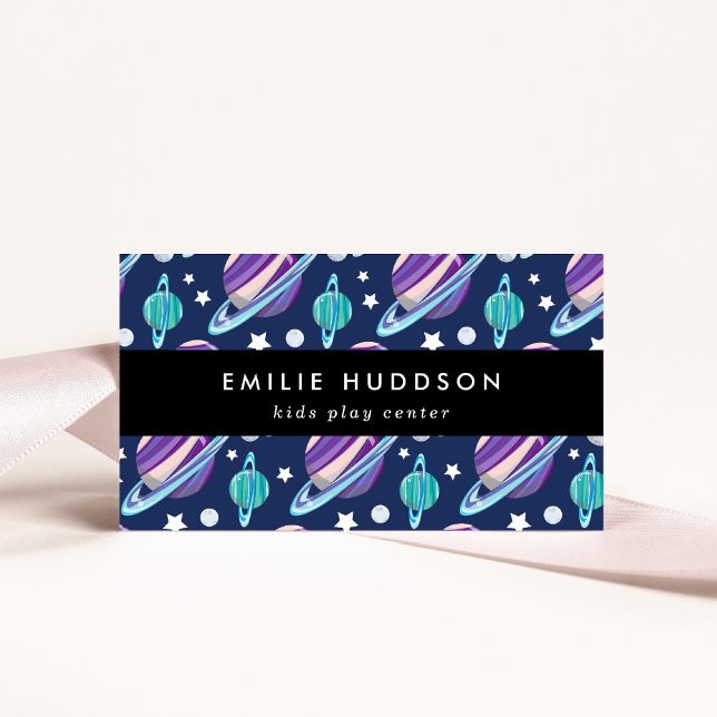 Carte De Visite Motif spatial, Centre de jeux pour enfants, Centre (Créateur téléchargé)