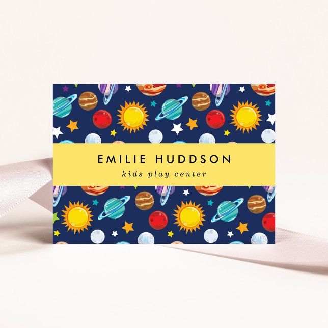 Carte De Visite Motif spatial, Centre de jeux pour enfants, Centre (Créateur téléchargé)