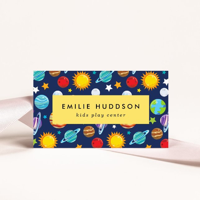 Carte De Visite Motif spatial, Centre de jeux pour enfants, Centre (Créateur téléchargé)