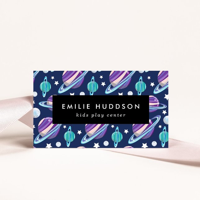 Carte De Visite Motif spatial, Centre de jeux pour enfants, Centre (Créateur téléchargé)