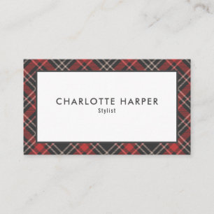 Carte De Visite Motif Tartan moderne chic