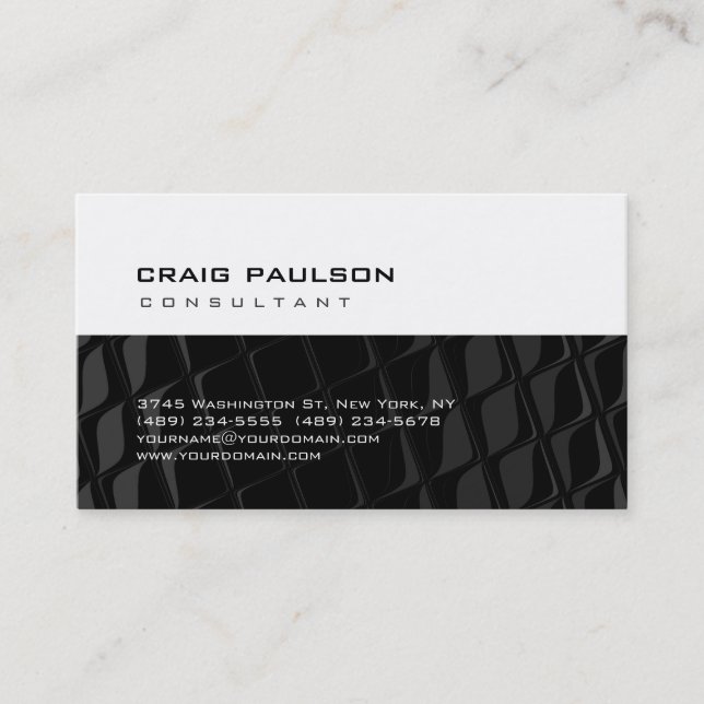 Carte de visite Motif tendance Cute Chic Black Gre (Devant)