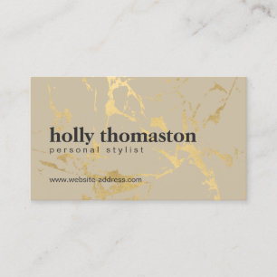 Carte De Visite Motif tendance en marbre doré sur Tan Designer