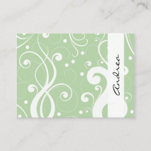 Carte De Visite Motif torride, style Tourbillonnant - Blanc vert