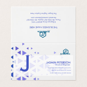 Carte De Visite Motif Triangle Bleu Unique